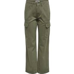 Only Loose Fit High Waist Pants - Green/Kalamata