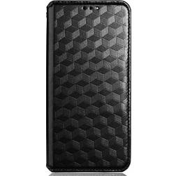 MAULUND Alcatel 1S 2021 3L 2021 Læder Flip Cover m. Pung Rhombus Sort