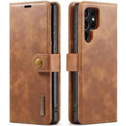 DG.Ming 2-i-1 Samsung Galaxy S23 Ultra 5G Läder Plånboksfodral Brun
