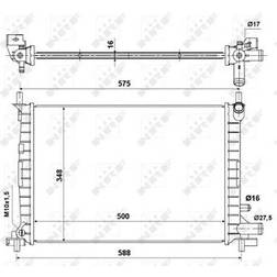 NRF 50130A Radiador Refrigeración Del Motor Aluminio 500 360 34 Economy Class