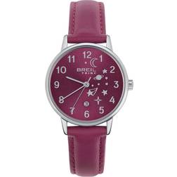 Breil Paradise mit Armband aus Leder, in der Farbe: Fuchsia, Gehäusedurchmesser: 30 mm, EW0633