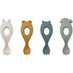 Liewood Liva Silikongaffel 4-pack Green Multi Mix