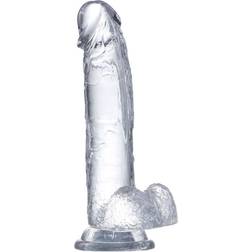 LateToBed Glazed Clear Dildo with Balls, 15,5cm