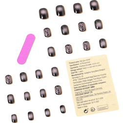 Shein Get Glamorous with 24pcs Short Square Heart Nail Nail