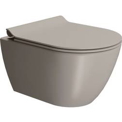 Gsi Pura vægtoilet 50x36cm med Swirlflush, farve tortora