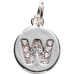 Letter W Pendant - Silver/Transparent