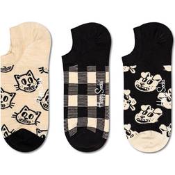 Happy Socks 3-Pack Pets No Show Black, 41-46