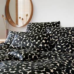 Elegante Mako Satin Bettwäsche Pebbles Bettbezug Schwarz (200x135cm)