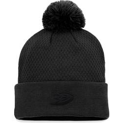 Fanatics Women's Branded Black Anaheim Ducks Authentic Pro Road Cuffed Knit Hat with Pom