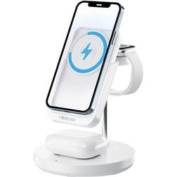Forever MACS-100 Trådlös 5i1 Laddstation med portabel Qi-Powerbank 5000mAh, Vit