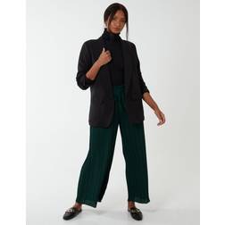 Blue Vanilla Wide Leg Pleated Trousers Bottle Green
