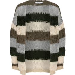 Noella Kala Knit Cardigan Wool Army/beige Stripes