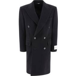 Dolce & Gabbana Double-breasted Wool Coat Black