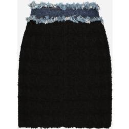 Dolce & Gabbana Tweed and denim miniskirt