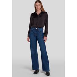 7 For All Mankind High-Rise Straight Jeans Tess Trouser blau