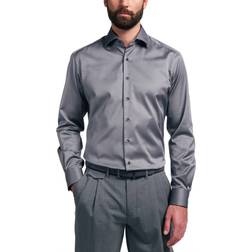 Eterna Långärmad modern fit herrskjorta twill antracit UNI, 19, Antracit