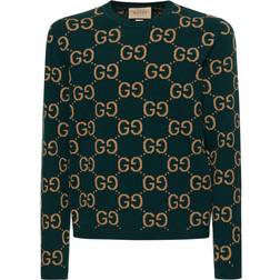 Gucci GG jacquard wool sweater green