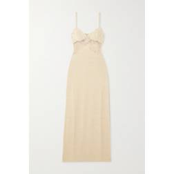 Staud Staud Maxikleid aus einem Baumwollgemisch Beige