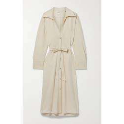 Vince Belted midi shirt dress white