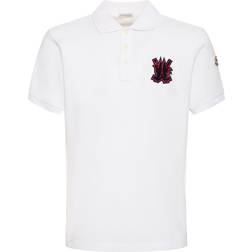 Moncler Polohemd Aus Baumwollpiqué Mit Logodruck Weiß