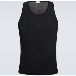 Saint Laurent Top aus Wolle Schwarz