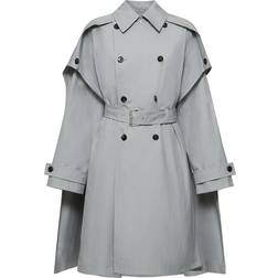 Bottega Veneta Cotton Canvas Cape Trench Coat - Grey