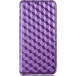 MAULUND Alcatel 1S 2021 3L 2021 Læder Flip Cover m. Pung Rhombus Lilla