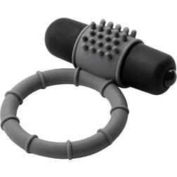 Baseks Silikone Penisring med Vibrator Grå
