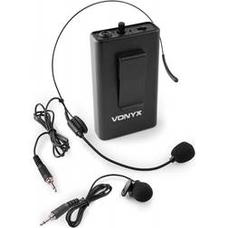 Vonyx Bodypack BP10, Lommesender med headset og knaphulsmikrofon UHF 863.1MHz TILBUD