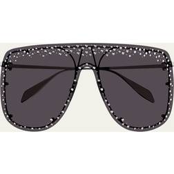 Alexander McQueen Studded Skull Shield SHINY SILVER