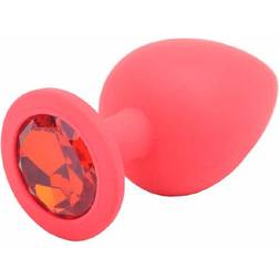 Large Red Jewelled Silicone Butt Plug