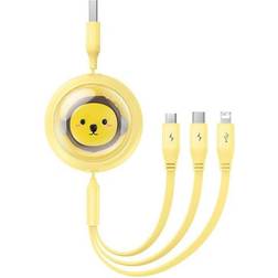 Baseus Câble De Charge Rétractable 3-en-1 USB Vers M+L+C 3.5A 1.1m
