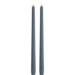 Uyuni Sim Taper Smooth Hazy blue LED Candle 32cm 2pcs