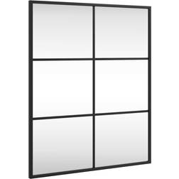 vidaXL Black Metal Vanity Make up Wall Mirror