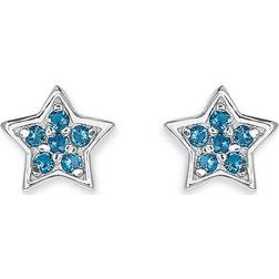 s.Oliver Stud Earrings - Silver/Blue