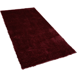 Beliani Tappeto Shaggy In Misto Cotone E Poliestere Rosso 80 x 150 cm Soffice Pelo Rosso cm