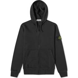 Stone Island Garment Dyed Hooded Sweatshirt Black