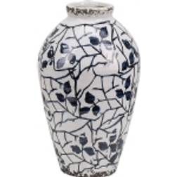 Beliani Mallia White/Navy Vase