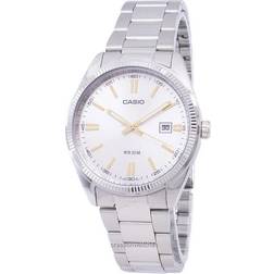 Casio Herreur Date Silver Gold Indexes Ø 39 mm