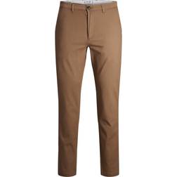 Jack & Jones Plus PLUS Stoffhose mit Knopf- und Reißverschluss Modell 'MARCO' in Cognac, Größe 42/32 42/32