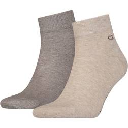 Calvin Klein 2er Pack Quarter Socken Herren - Brown Melange