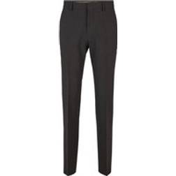 HUGO BOSS Regular Fit Trousers In Stretch Virgin Wool - Dark Grey