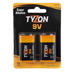Tyzon 9 V Super Alkaline batterier 2-pak