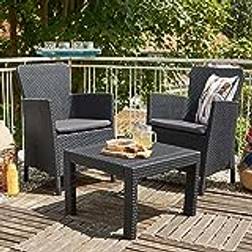Keter Mobili Giardino Salvador Grafite 3 pz Set da pranzo per patio