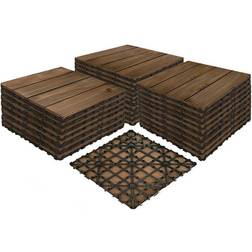 Achim OutdoorZ Interlocking Wood Deck Tiles Royal Mahogany 27 Tiles 27 Sq.Ft