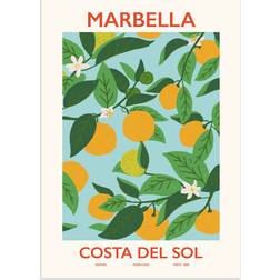 Postery Marbella Orange/green Poster