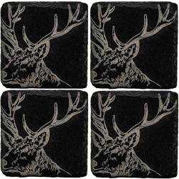 Just Slate JS/C/S4/S Stag Coaster 11cm 4pcs