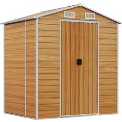 vidaXL Caseta Jardín Acero Galvanizado Marrón Claro 191x130x198 cm (Área de construcción )