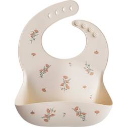 Mushie Bib Silicone Pink Flowers