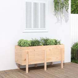 vidaXL natural pine, 121 Garden Raised Bed Planter Flower